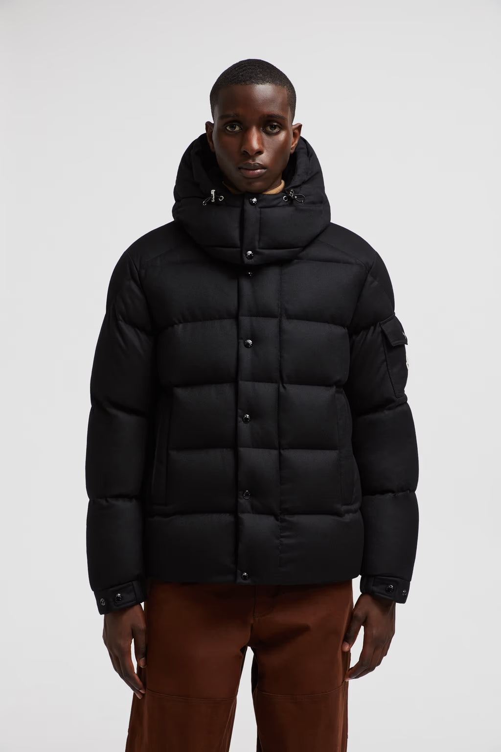 Doudoune courte en flanelle Vezere Moncler Noir